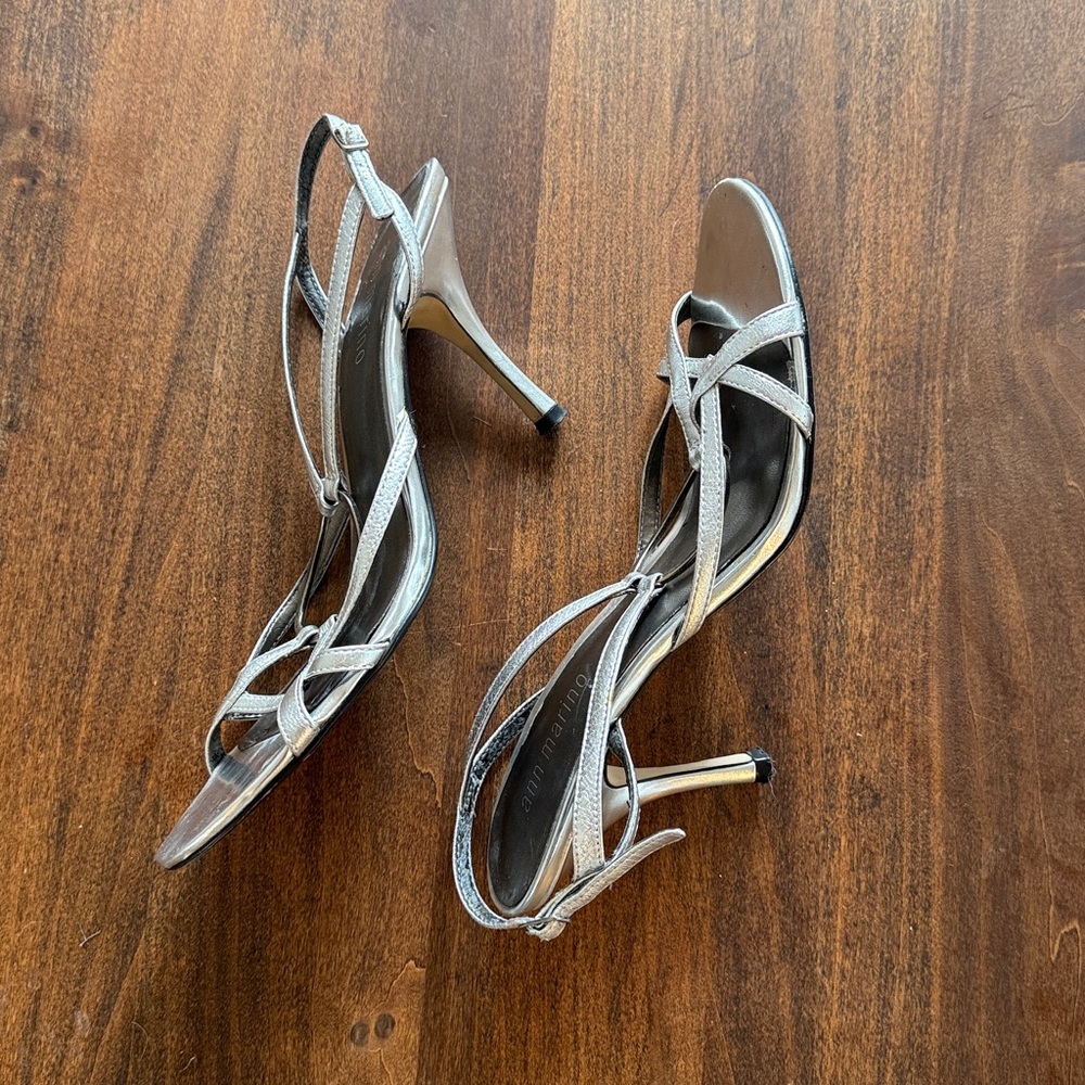Ann Marino Silver Strappy Heels